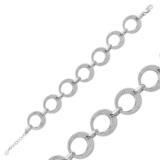Silver Stone-Accented Circular Women’s Bracelet image 0