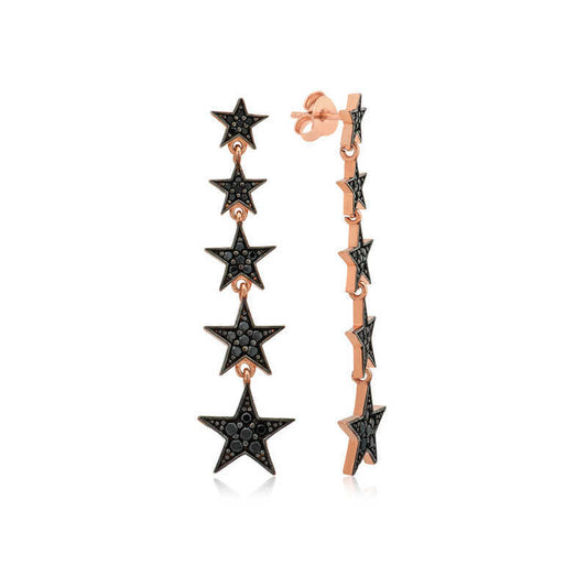 Silver Sequential Stars Women's Earrings image 0