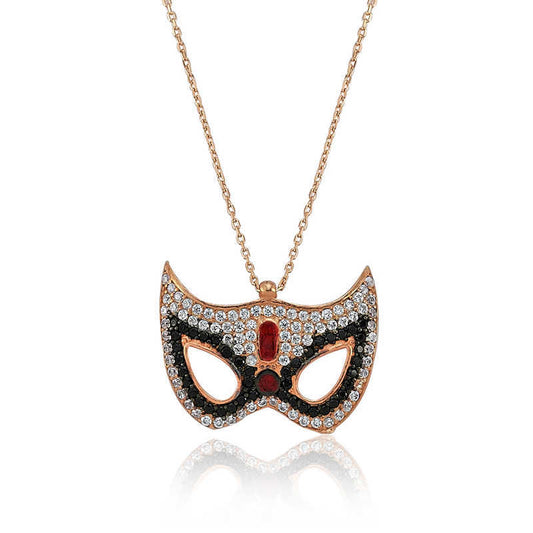 925 Sterling Silver Mask Women's Necklace image 0
