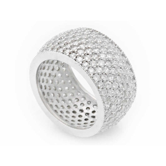 Silver Seven Row Full Circle Women's Wedding Ring image 0