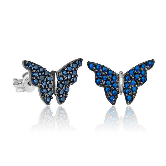 Silver Butterfly Earrings image 0