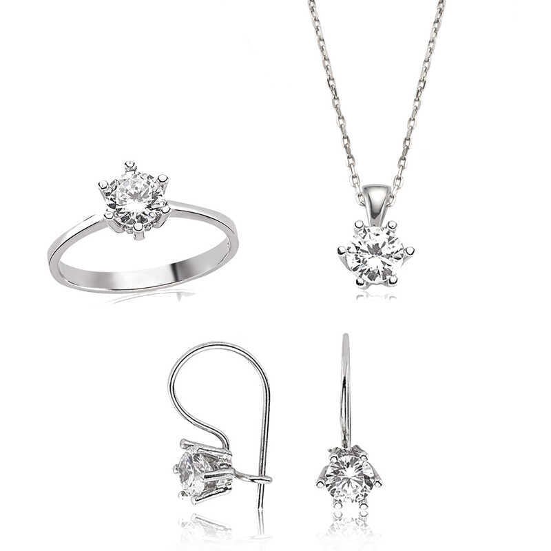 Silver Solitaire Women's Set image 0