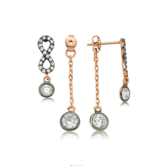 Silver Chain Infinity Women's Earrings image 0