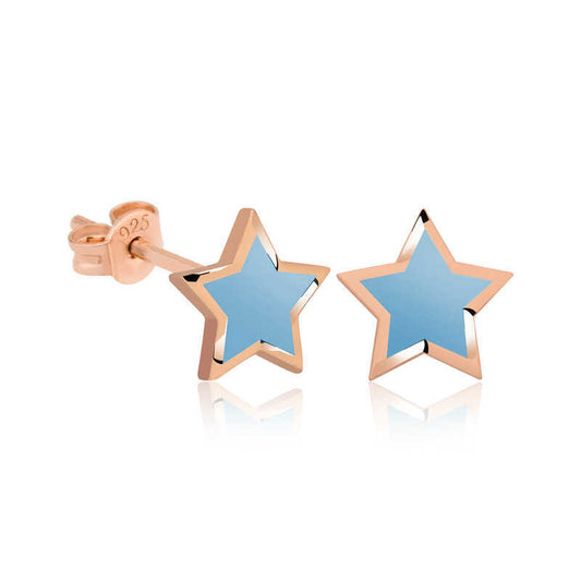 Silver blue star women's earrings image 0