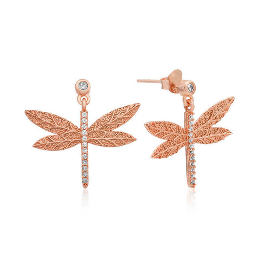 925 Sterling Silver Dragonfly Earrings image 0