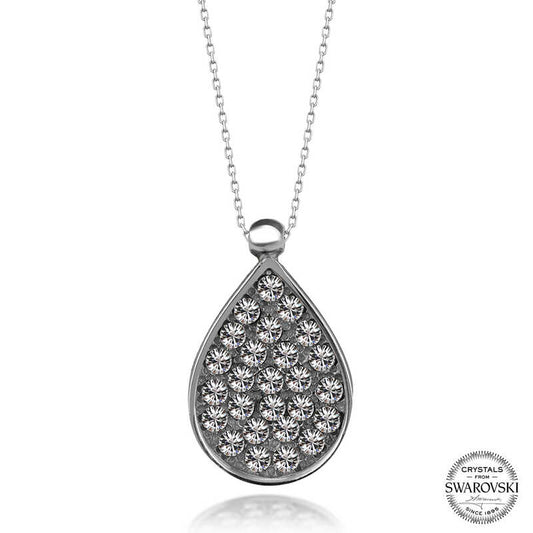 Swarovski Crystal Stone Drop Silver Women's Necklace image 0
