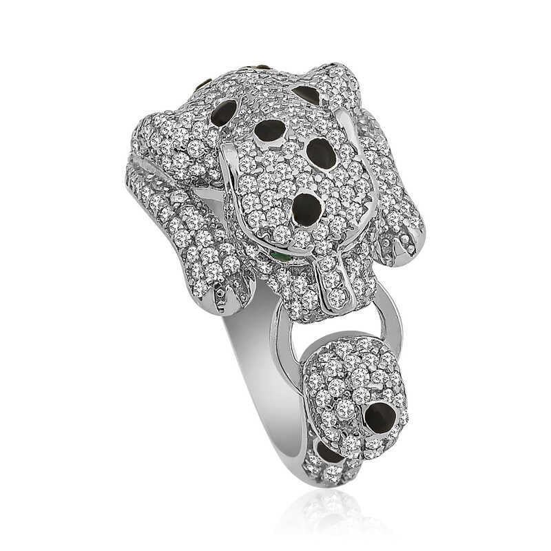 Silver Tiger Figured Women's Ring image 3