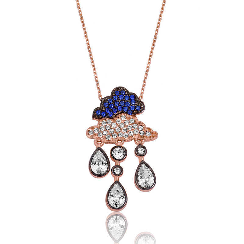 Silver Rain Cloud Necklace image 0