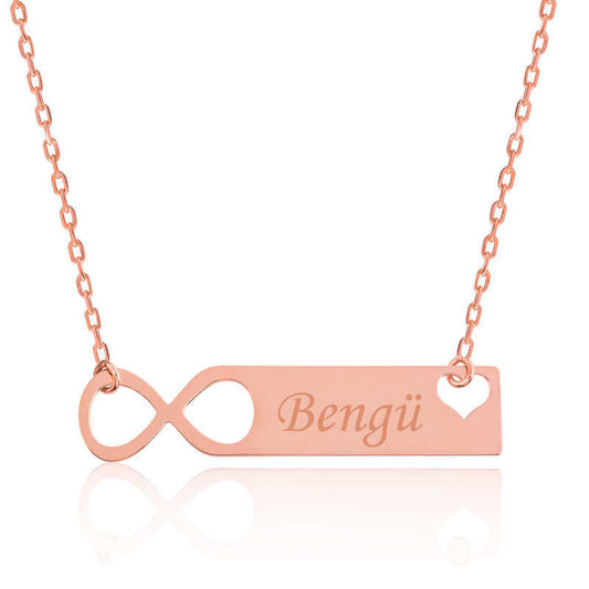 Silver Rose Personalized Infinity Name Necklace image 0