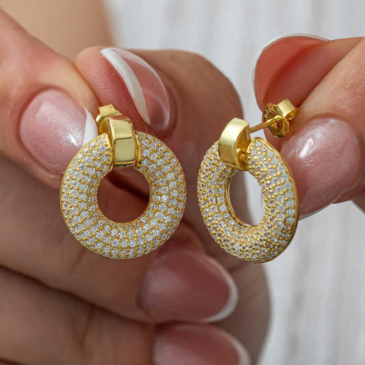 Silver Ring Gold Women's Earrings image 0