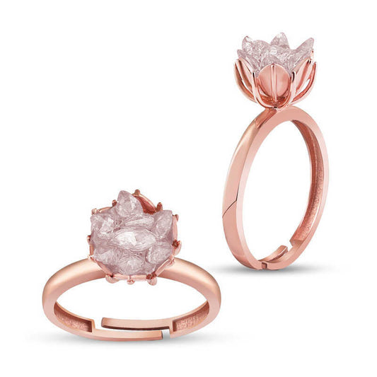 Silver Rose White Lotus Flower Ring image 0