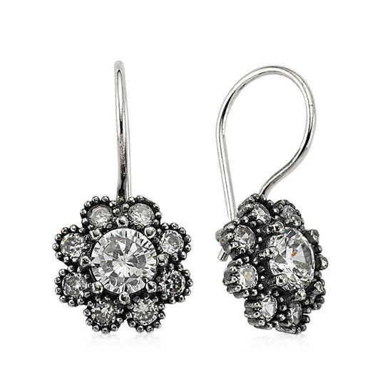 925 Sterling Silver Flower Earrings image 0