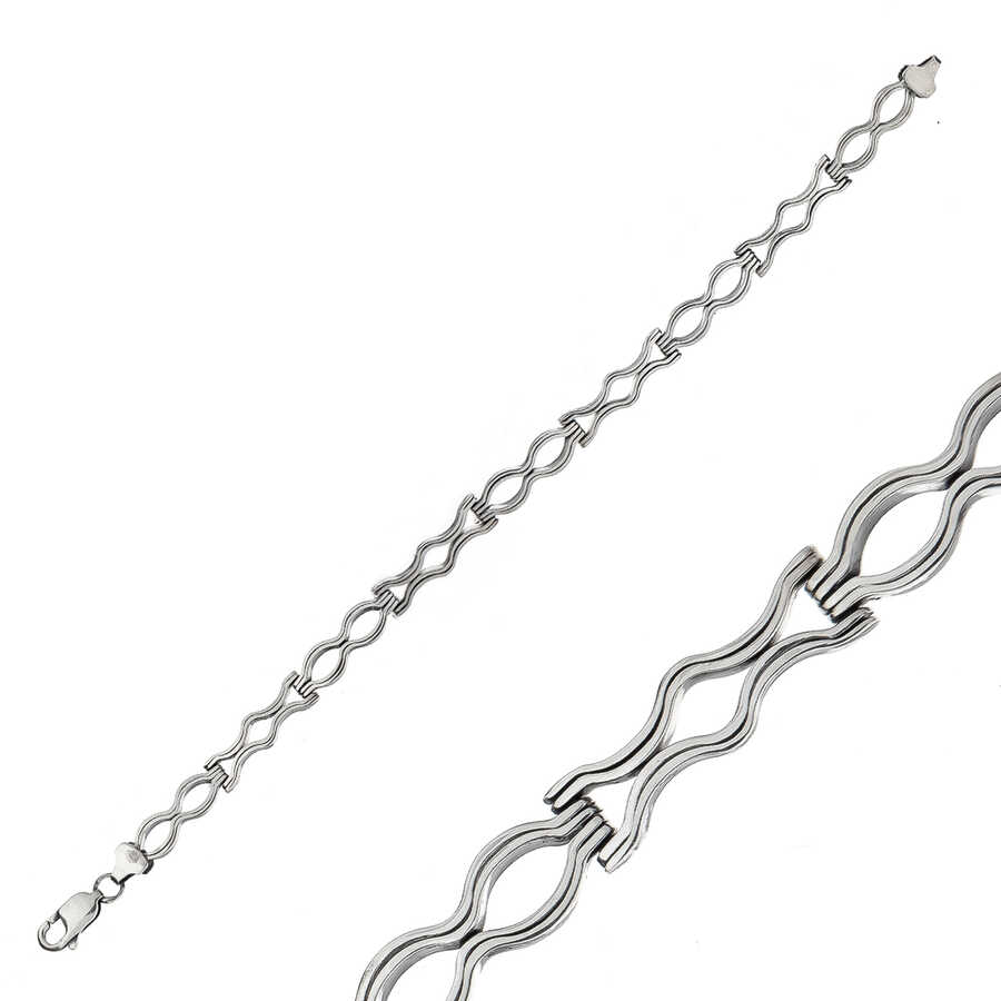 Men’s Oxidized Sterling Silver Bracelet image 0