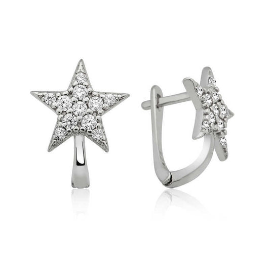Silver Star Earrings image 0