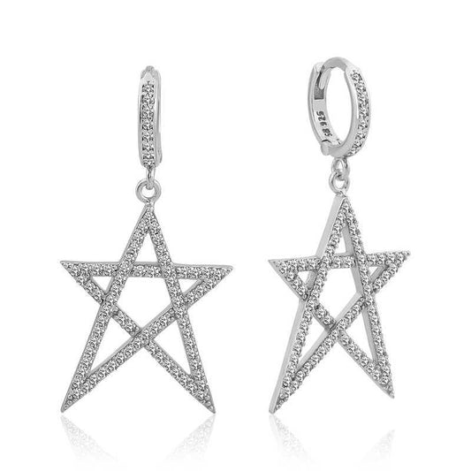 Silver Star Earrings image 0