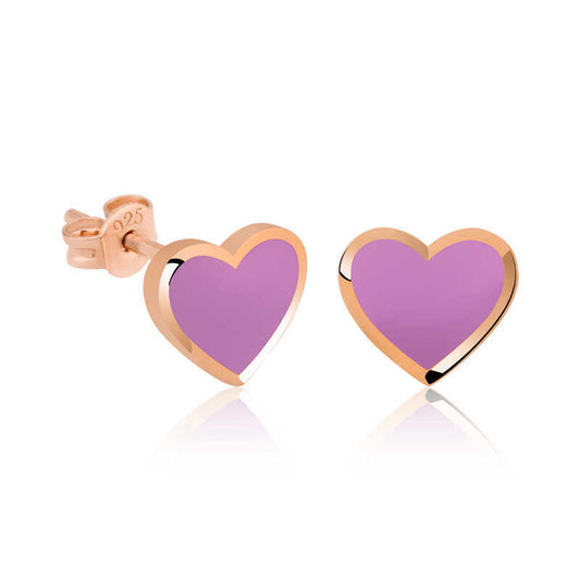 925 Silver phosphorus lilac heart women's earrings image 0