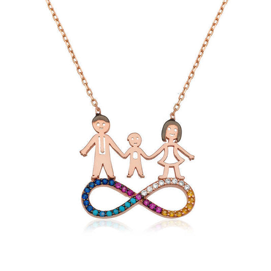 Silver Infinity Family Women's Necklace image 0