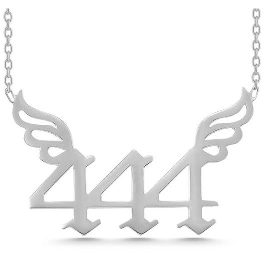 Silver 444 Angel Number Women's Necklace image 0