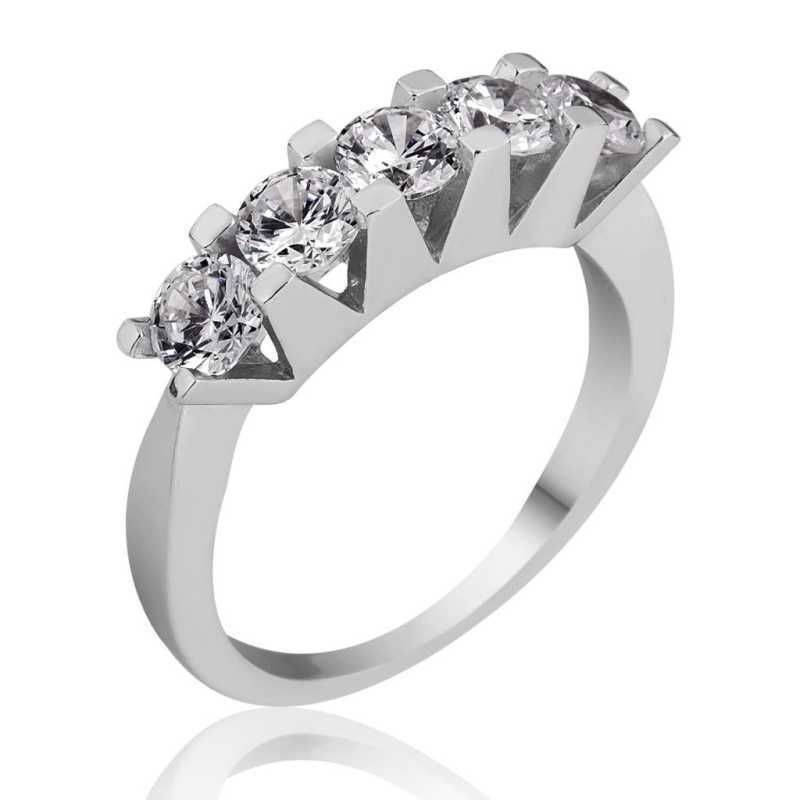 Silver 5 Stone Women's Ring image 0