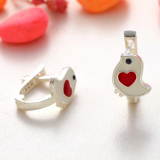 Bird with Heart Girl's Earrings image 0