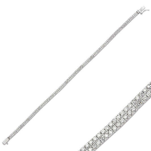 Silver Double Row Tennis Bracelet image 0