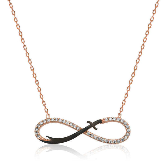 Silver Infinity Zulfiqar Sword Necklace image 0