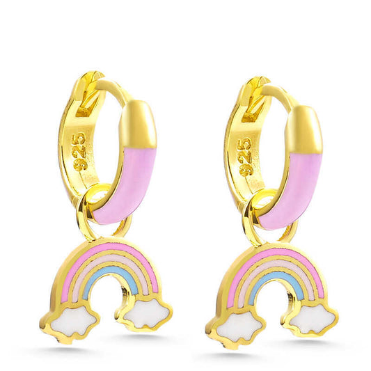 Silver Gold Rainbow Dangling Girl's Earrings image 0