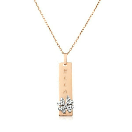 Four Leaf Clover Silver Necklace image 0