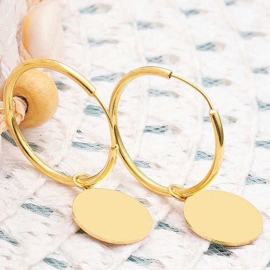Silver Gold Dangle Hoop Women's Earrings image 0