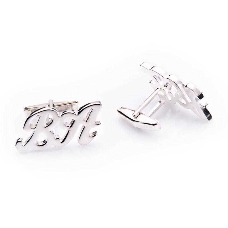 Personalized Silver Initial Cufflinks image 0