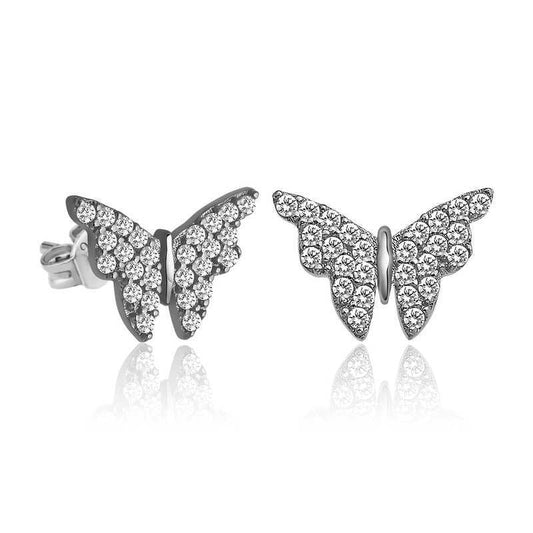 Silver Butterfly Earrings image 0