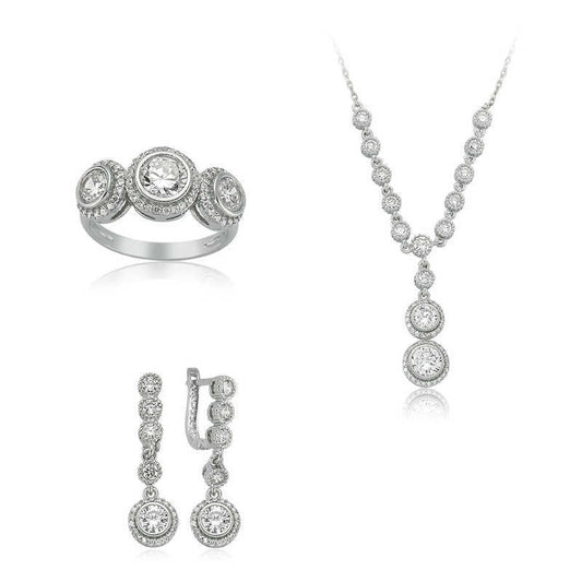 Silver White Stone  Women's Set image 0