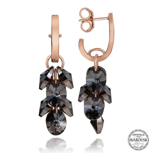 Swarovski Crystal Stone Silver Panicle Dangling Women's Earrings image 0