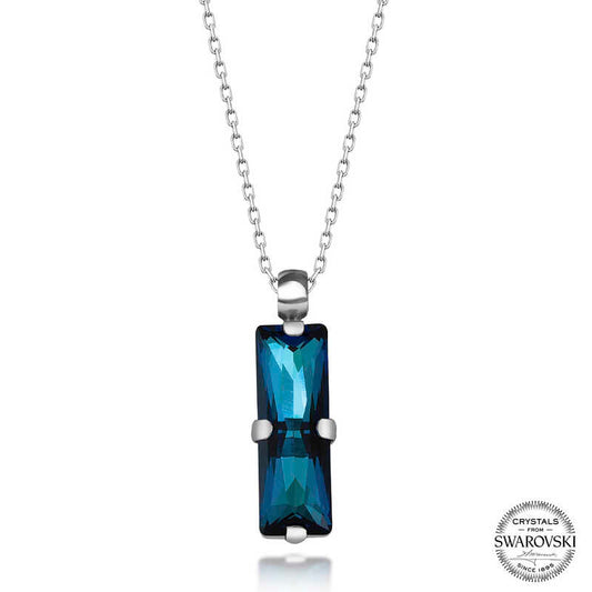 Swarovski Crystal Blue Silver Women's Necklace image 0