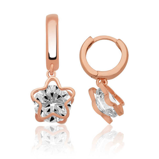 925 Sterling Silver 3D Flower Earrings image 0