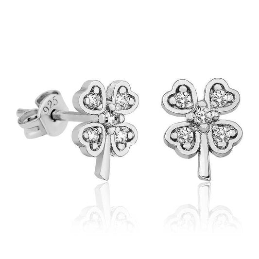 Silver Clover Earrings image 0