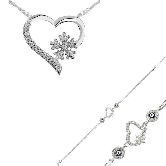 Silver Heart Snowflake Women's Set image 0