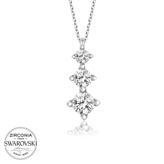 Swarovski Crystals Three Stone Women's Necklace image 0