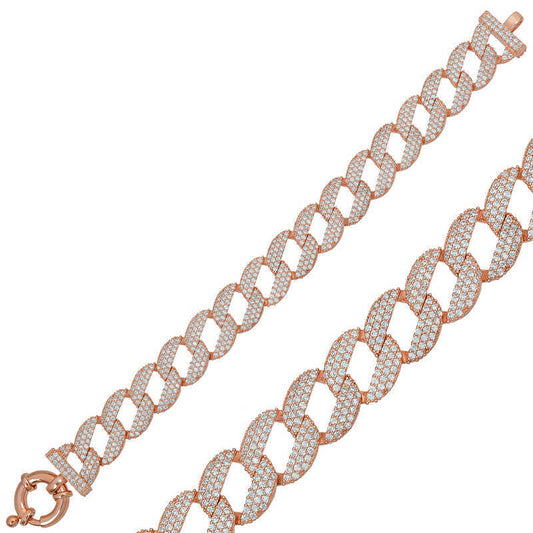 Silver Rose-Plated Stone Women’s Bracelet image 0
