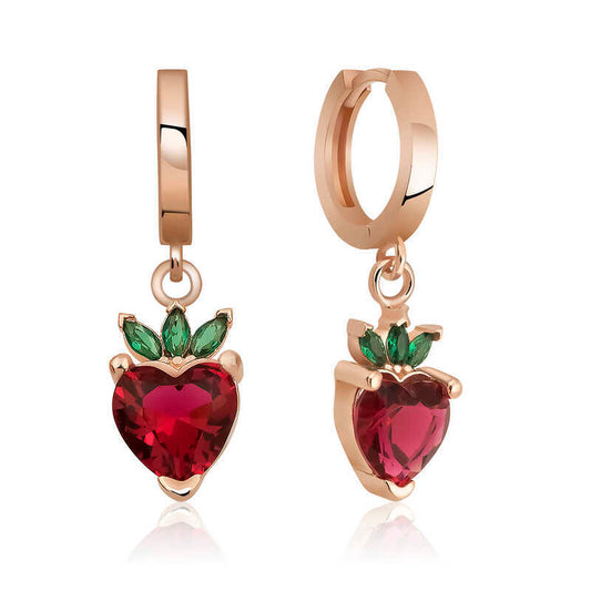 Silver Strawberry Figure Earrings image 0