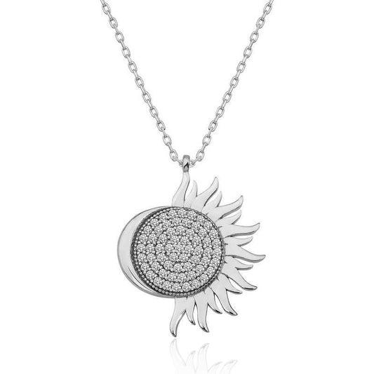 Moon and the sun together Women's Necklace image 0