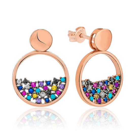 Silver Mix Stone Dew Drop Women's Earrings image 0