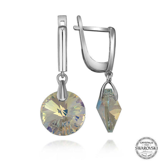 Swarovski Crystal Stone Silver Dangling Women's Earrings image 0
