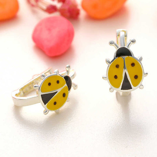 Yellow Ladybug Girl's Earrings image 0