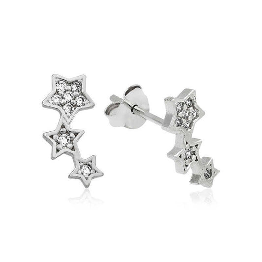 Silver Shooting Star Stud Earrings image 0