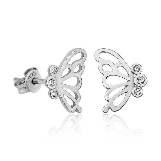 Silver Butterfly Earrings image 0