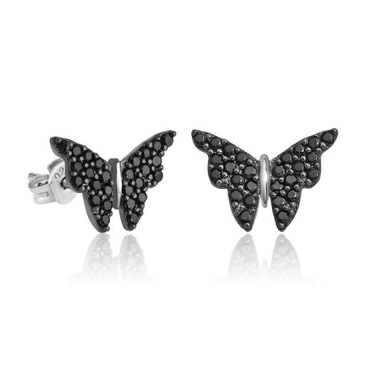 Silver Butterfly Earrings image 0