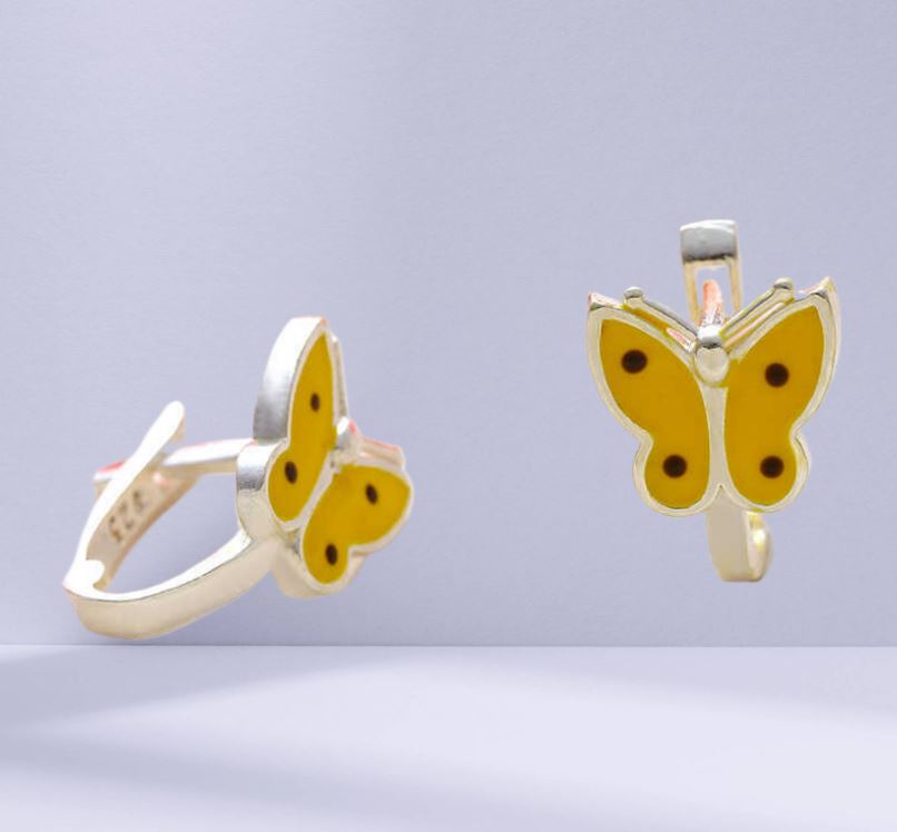 Yellow Butterfly Earrings image 0
