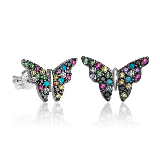 Silver Butterfly Earrings image 0