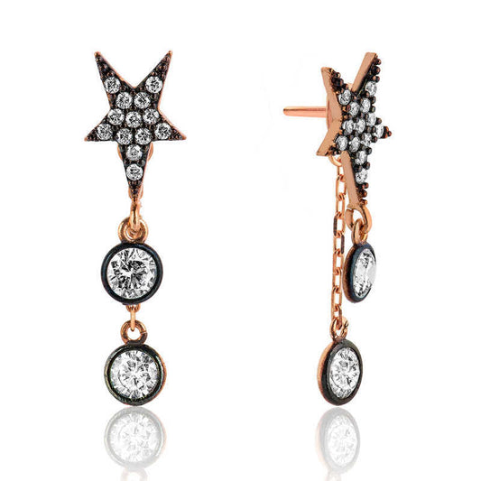Silver Pole Star Earrings image 0